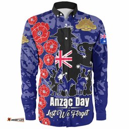 Amazing Aussie Australia Anzac Custom Lest We Forget Blue Style Shirt Long Sleeve Shirt