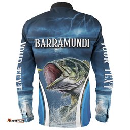 Amazing Aussie Australia Fishing Custom Jumping Barramundi Fishing Long Sleeve Shirt