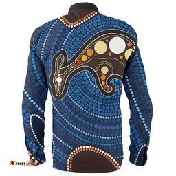 Amazing Aussie Australia Aboriginal Inspired Aboriginal Kangaroo Art Long Sleeve Shirt