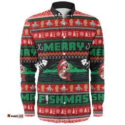 Amazing Aussie Australia Christmas Fishing Custom Merry Ugly Fishmas Long Sleeve Shirt