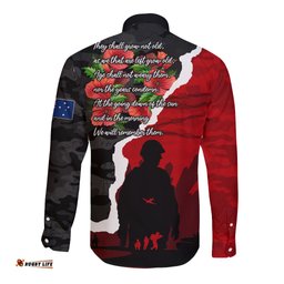 Anzac Day Camouflage Long Sleeve Button Shirt Ode of Remembrance