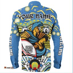 Gold Coast Titans Naidoc Week Long Sleeve Button Shirt - Aboriginal Inspired For Our Elders NAIDOC Week 2023