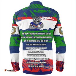 New Zealand Warriors Sport Long Sleeve Button Shirt - Theme Song Inspired