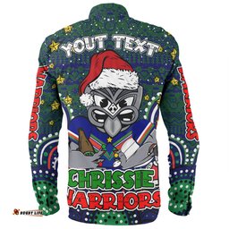 New Zealand Warriors Christmas Custom Long Sleeve Button Shirt - Christmas Knit Patterns Vintage Jersey Ugly Long Sleeve Button Shirt