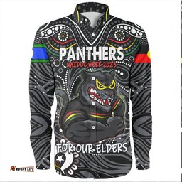 Penrith Panthers Naidoc Week Long Sleeve Button Shirt - Aboriginal For Our Elder NAIDOC Week 2023