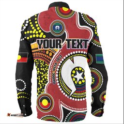Australia Naidoc Week Long Sleeve Button Shirt - Australia NAIDOC Week 2023 For Our Elders Aborigines And Islanders Flag Inspired
