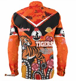 Wests Tigers Anzac Day Custom Long Sleeve Button Shirt - Tigers Anzac Quotes Shirt