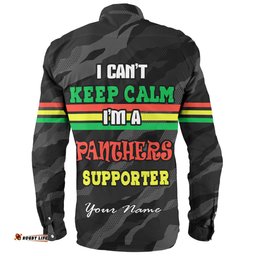 Penrith Panthers Custom Long Sleeve Button Shirt - Panther Supporter Long Sleeve Button Shirt