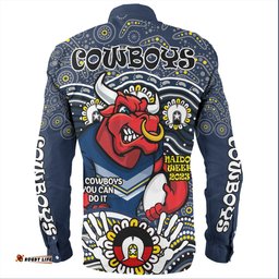 North Queensland Cowboys Naidoc Long Sleeve Button Shirt - Aboriginal Inspired For Our Elders NAIDOC Week 2023