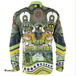 Canberra Raiders Naidoc Week Long Sleeve Button Shirt - NAIDOC Week 2023 Indigenous For Our Elders