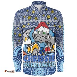 New South Wales Cockroaches Christmas Custom Long Sleeve Button Shirt - Christmas Knit Patterns Vintage Jersey Ugly Long Sleeve Button Shirt