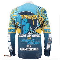 Gold Coast Titans Sport Long Sleeve Button Shirt - Custom Talent Win Games But Teamwork And Intelligence Win Championships With Aboriginal Style