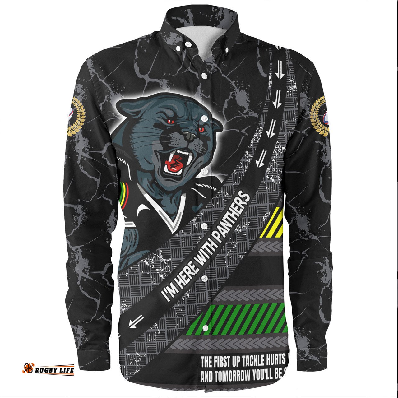 Penrith Panthers Long Sleeve Button Shirt - Theme Song For Rugby With Sporty Style