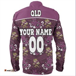 Cane Toads Custom Long Sleeve Button Shirt - QLD With Maori Patterns Long Sleeve Button Shirt