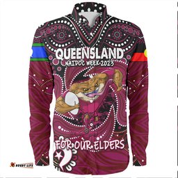 Cane Toads Naidoc Week Long Sleeve Button Shirt - Aboriginal For Our Elder NAIDOC Week 2023