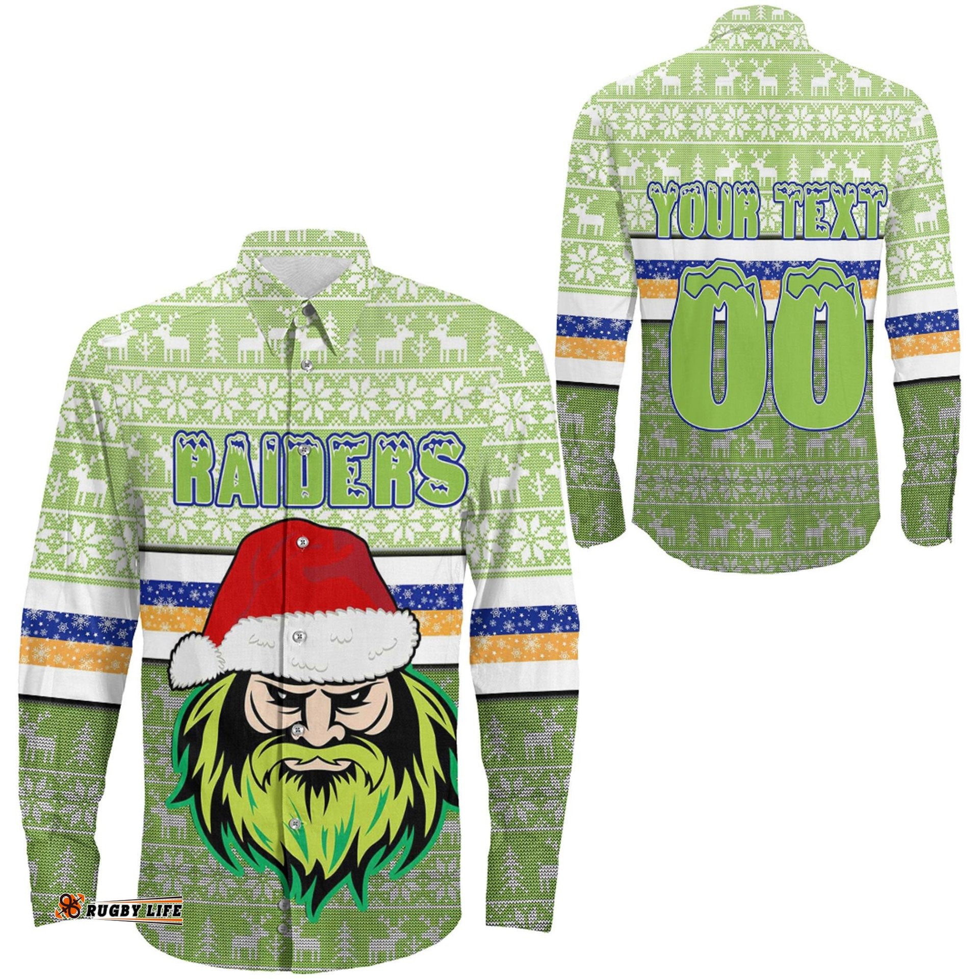 Custom Canberra Raiders Aboriginal Tattoo Long Sleeve Button Shirt