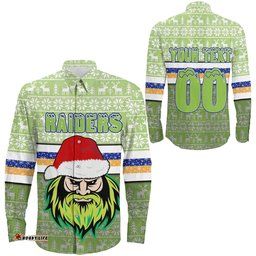 Custom Canberra Raiders Aboriginal Tattoo Long Sleeve Button Shirt