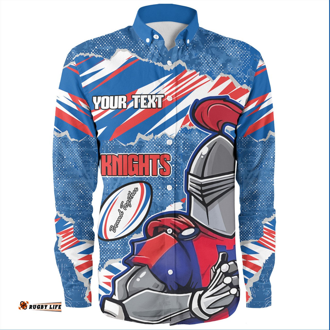 Newcastle Knights Sport Long Sleeve Button Shirt - Theme Song
