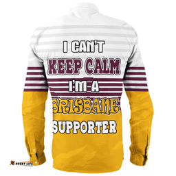 Brisbane Broncos Custom Long Sleeve Button Shirt - Brisbane Broncos Supporter Long Sleeve Button Shirt