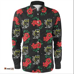 Penrith Panthers Custom Long Sleeve Button Shirt - Penrith Panthers With Maori Patterns Long Sleeve Button Shirt