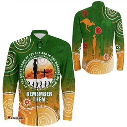 Anzac New Zealand Maori - Australia Indigenous Long Sleeve Button Shirt
