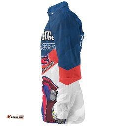 Newcastle Knights Custom Long Sleeve Button Shirt - Knights Supporter Long Sleeve Button Shirt