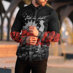 Custom Australian Military Forces Anzac Day Lest We Forget Long Sleeve Button Shirt
