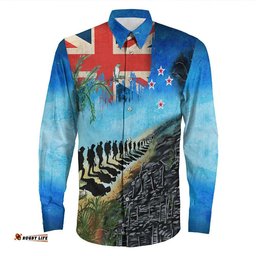 New Zealand Anzac Day Lest We Forget Long Sleeve Button Shirt