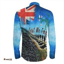 New Zealand Anzac Day Lest We Forget Long Sleeve Button Shirt