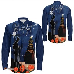 Anzac Day Navy Blue Long Sleeve Button Shirt
