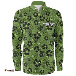 Canberra Raiders Long Sleeve Button Shirt - Scream With Tropical Patterns