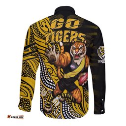 Richmond Football Long Sleeve Button Shirt Aboriginal Go The Tigers Mascot