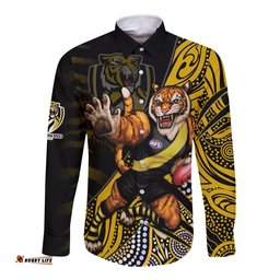 Richmond Football Long Sleeve Button Shirt Aboriginal Go The Tigers Mascot
