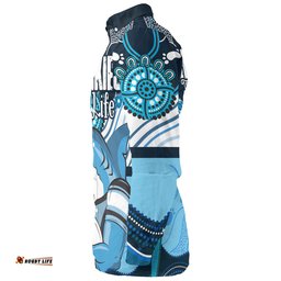 Cronulla-Sutherland Sharks Long Sleeve Button Shirt - Sharkies With Aboriginal Style Long Sleeve Button Shirt