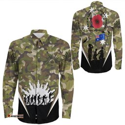 Anzac Day Their Name Liveth For Evermore Long Sleeve Button Shirt