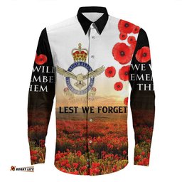 Anzac Day Australian Air Force Long Sleeve Button Shirt