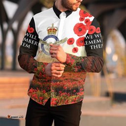 Anzac Day Australian Air Force Long Sleeve Button Shirt