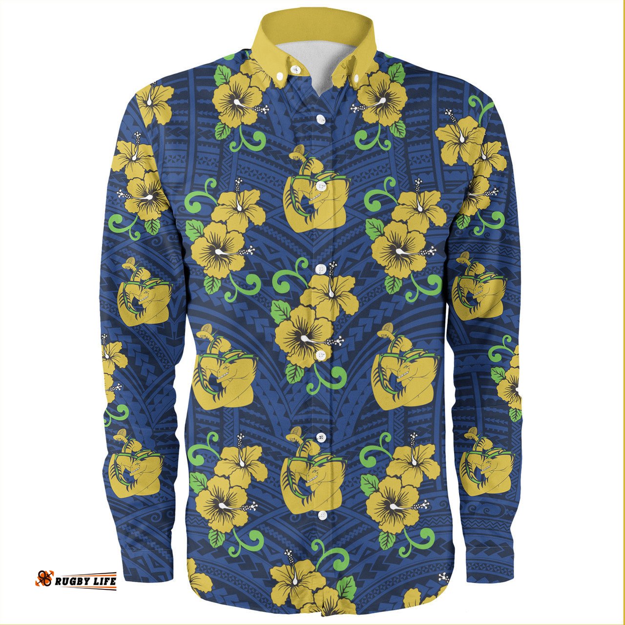 Parramatta Eels Custom Long Sleeve Button Shirt - Parramatta Eels With Maori Patterns Long Sleeve Button Shirt