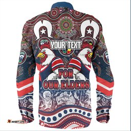 Sydney Roosters Naidoc WeekLong Sleeve Button Shirt - NAIDOC Week 2023 Indigenous For Our Elders