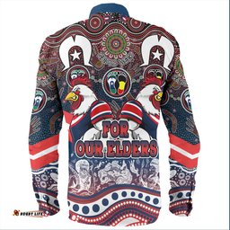 Sydney Roosters Naidoc WeekLong Sleeve Button Shirt - NAIDOC Week 2023 Indigenous For Our Elders