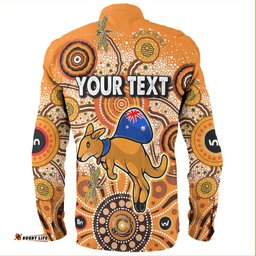 Australia Aboriginal Custom Long Sleeve Button Shirts - Dragonfly Flies Into Beehive And Snake Circle Long Sleeve Button Shirts