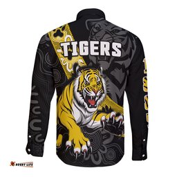 Richmond Football Long Sleeve Button Shirt Tigers 1885 Indigenous Basic Style