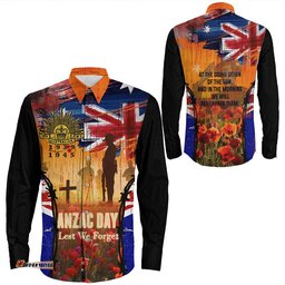Anzac Day World War II Commemoration 39 - 45 Long Sleeve Button Shirt