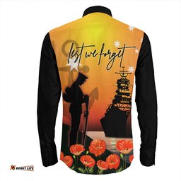 Anzac Day Navy Soldier Long Sleeve Button Shirt