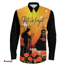 Anzac Day Navy Soldier Long Sleeve Button Shirt