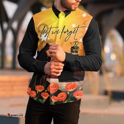 Anzac Day Navy Soldier Long Sleeve Button Shirt