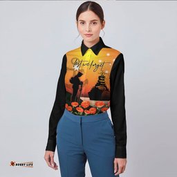 Anzac Day Navy Soldier Long Sleeve Button Shirt