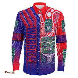 New Zealand Warriors Sporty Style Long Sleeve Button Shirt