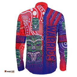 New Zealand Warriors Sporty Style Long Sleeve Button Shirt