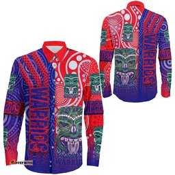 New Zealand Warriors Sporty Style Long Sleeve Button Shirt